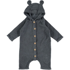 BUHO Grafitowy rampers Teddy hood jumpsuit - 12m
