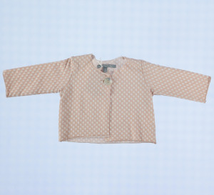 Minimu chic for kids Baby&Girl CRETA rozpinany różowy sweterek w grochy z guziczkiem - 18m