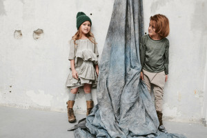 BOOSO sand longsleeve dark green - 2y