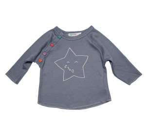 Organic ZOO Snoozy Star szary longsleeve - 3m
