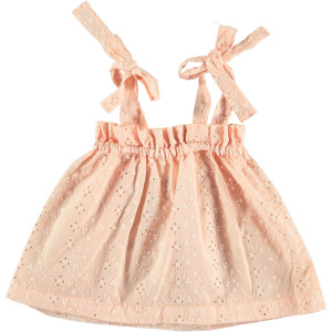 TOCOTO VINTAGE Brzoskwiniowy top z haftem - 2y