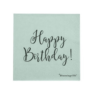 BLOOMINGVILLE zielone serwetki z napisem Happy Birthday! 20szt.