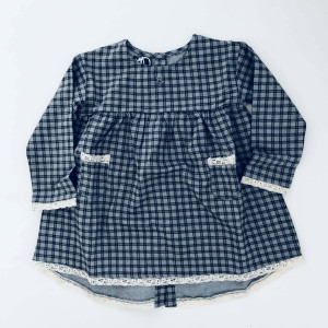TOCOTO VINTAGE szara sukienka w kratkę - 2y