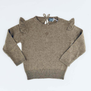 TOCOTO VINTAGE brązowy sweter z falbankami - 2y