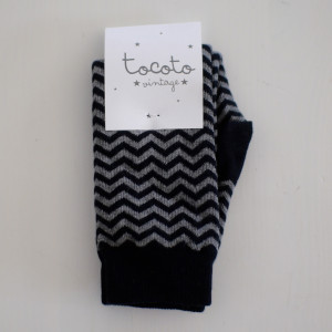 TOCOTO VINTAGE GRANATOWE skarpetki PODKOLANÓWKI HERRINGBONE - 18m