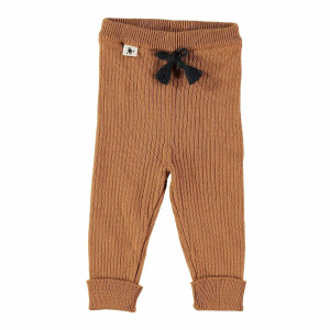 MY LITTLE COZMO musztardowe legginsy Rib - 9m