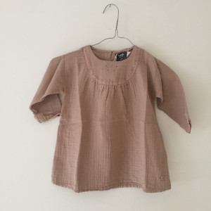 TOCOTO VINTAGE Różowa sukienka z koronką - 2y