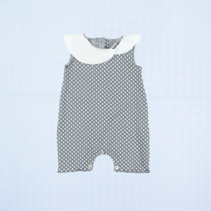Minimu chic for kids Baby NUVOLA niebieski rampers z kołnierzykiem - 3m
