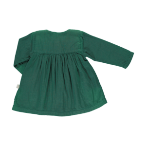 POUDRE ORGANIC sukienka aubepine butelkowa zieleń - 3y