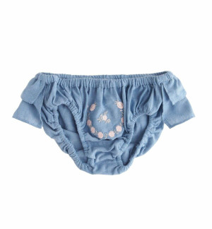 TOCOTO VINTAGE niebieskie bikini bottom z haftem - 10y