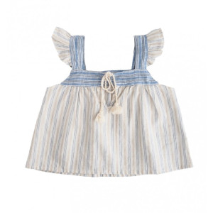 TOCOTO VINTAGE Top w niebieskie paseczki - 2y