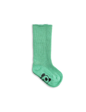 MINI RODINI Skarpetki zielone z pandą - 13/15