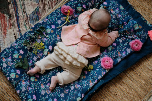 LOUISE MISHA granatowy pled Kariran