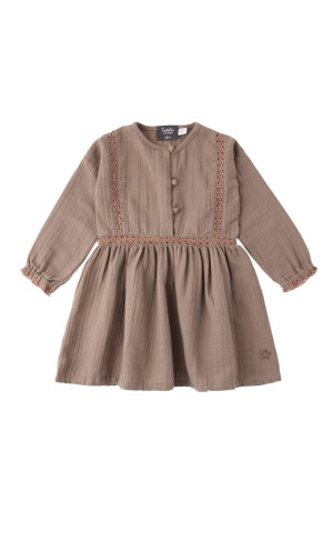 TOCOTO VINTAGE Koronkowa sukienka w kolorze toffee - 2y