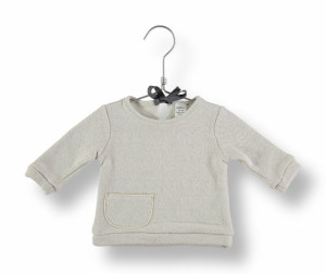 BEAN'S biała bluza ze srebrną nitką, wiązana na plecach CARTULINA - 6m