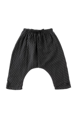 TOCOTO VINTAGE Niemowlęce spodnie w groszki w kolorze toffee - 12m