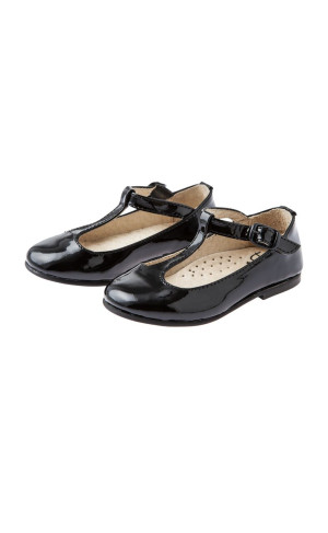 TOCOTO VINTAGE Czarne skórzane lakierowane buty baleriny - 21