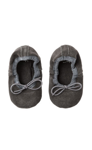 TOCOTO VINTAGE Szare skórzane buty baleriny - 20
