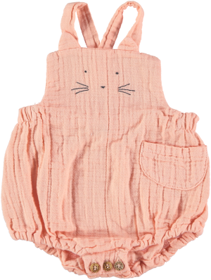 MY LITTLE COZMO Brzoskwiniowe body z motywem kotka - 9m
