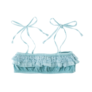 TOCOTO VINTAGE Zielony top bikini kąpielowy z falbanką - 2y