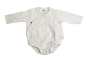MOUMOUT PARIS Body na guziczek FLORA MILK - 18m