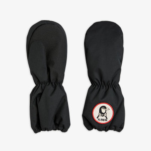 MINI RODINI czarne rękawiczki Alaska - 9m