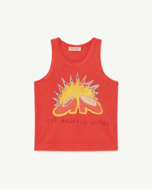 THE ANIMALS OBSERVATORY czerwony tank top Wizard - 8y