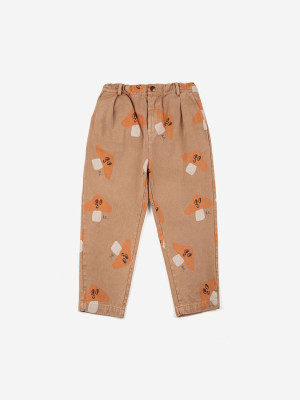 BOBO CHOSES spodnie chino Mr. Mushroom all over - 12y