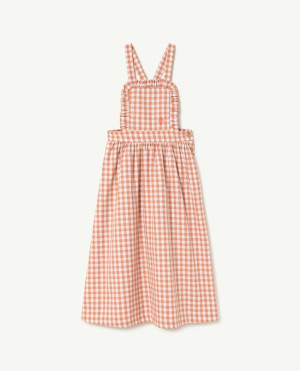 THE ANIMALS OBSERVATORY sukienka midi Soft Brown w kratę - 6y