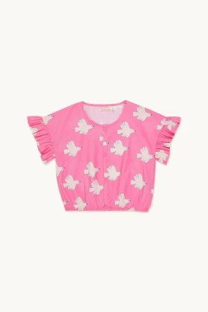 TINY COTTONS bluzka Doves Frill Dark Pink - 8y