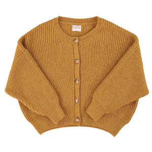 SISTERS DEPARTMENT sweter rozpinany Golden Lurex Camel