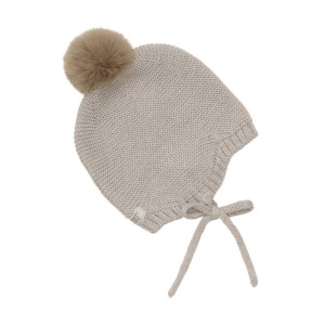 HUTTELIHUT czapka bonetka wełniana Merino Camel Melange - 3-6m