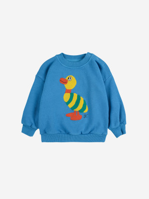 BOBO CHOSES niebieska bluza striped duck - 12m