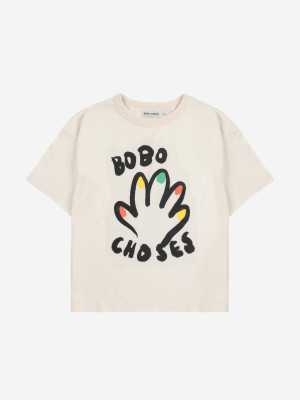 BOBO CHOSES biała koszulka high five - 2y