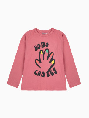 BOBO CHOSES różowy longsleve high five - 4y
