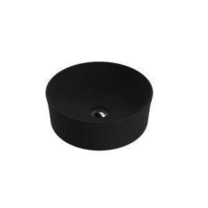 Waschschale Isla Black Matt mit Lamellenstruktur