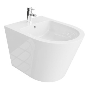 Wandhängendes Bidet GALVE – minimalistisches Design mit halb-ovaler, verlängerter Form