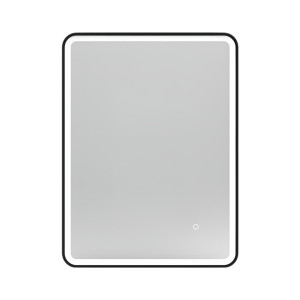 Ateria Badspiegel 60 x 80 cm – Schwarz, optional mit LED-Beleuchtung