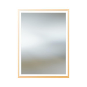 HEBE GOLD Spiegel 60 x 80 cm – rechteckiger LED-Wandspiegel mit goldenem Rahmen