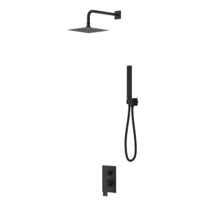 Unterputz-Duschset Aquila Matt Black mit Regendusche