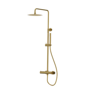 Aufputz-Duschset mit Regendusche Spark – Gebürstetes Gold