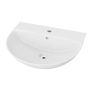 Keramik-Hängewaschbecken Corel 56 cm – halbrund, platzsparend