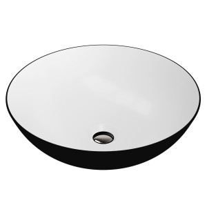 Aufsatzwaschbecken ROSA Black/White – rundes, zweifarbiges Design
