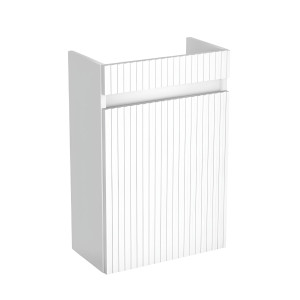 Hängeschrank Gila 400 Weiß mit Lamellenfront – schlankes Design für kleine Bäder