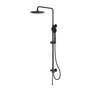 Aufputz-Duschsystem mit Regenbrause Orion Matt Black – ohne Armatur