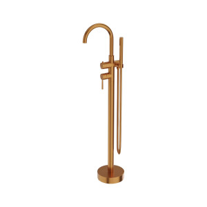 Freistehende runde Badewannenarmatur Orion Brushed Copper