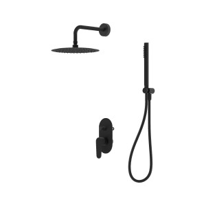 Unterputz-Duschsystem mit Regenbrause Cetus Matt Black