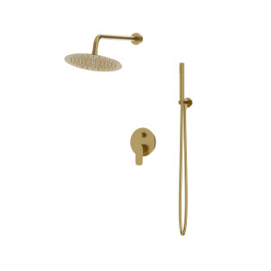 Spark Unterputz-Duschset in Gebürstetem Gold mit Regenkopfbrause