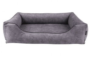 Legowisko dla psa welurowe Barcelona Standard TwinFoam 100x75x20cm Czarny Jasnoszary