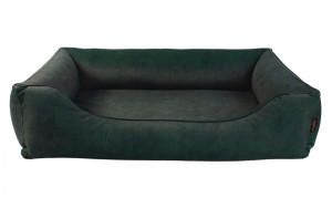 Legowisko dla psa welurowe Barcelona Standard TwinFoam 100x75x20cm Czarny Zielony